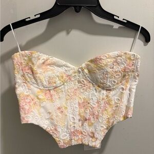REVOLVE X BARDOT Lila cropped corset floral cotton lace top NWT size Medium